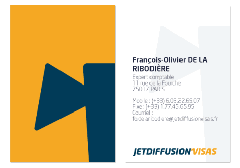 Carte de visite Jet Diffusion Visas